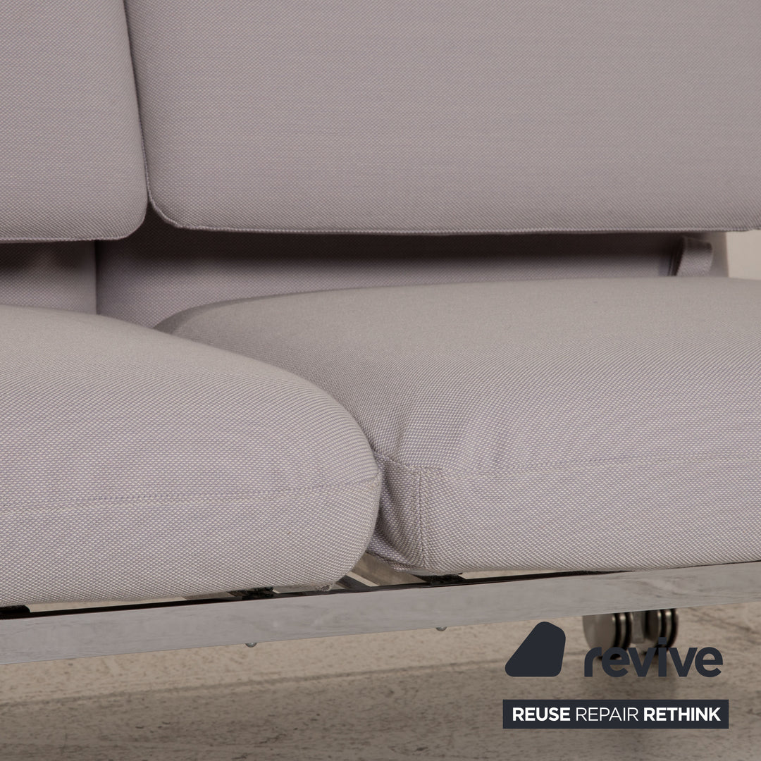 Brühl & Sippold Roro Stoff Sofa Eisblau Zweisitzer Couch Funktion Schlaffunktion