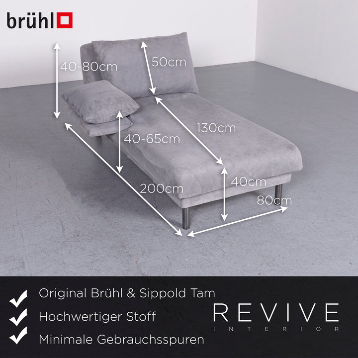 Brühl Tam Designer Stoff Liege Grau Couch #7036