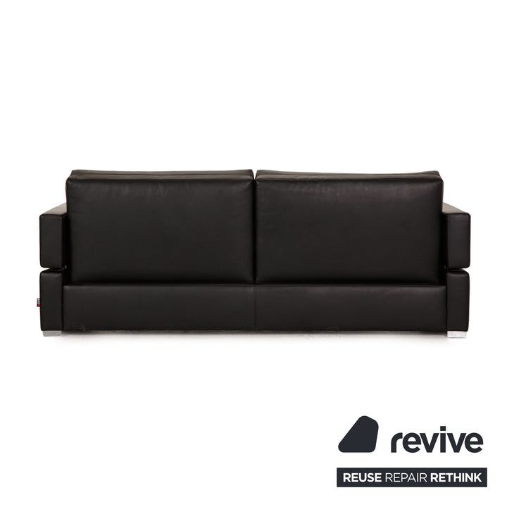 Brühl Tomo Leder Sofa Schwarz Dreisitzer Couch Funktion Relaxfunktion