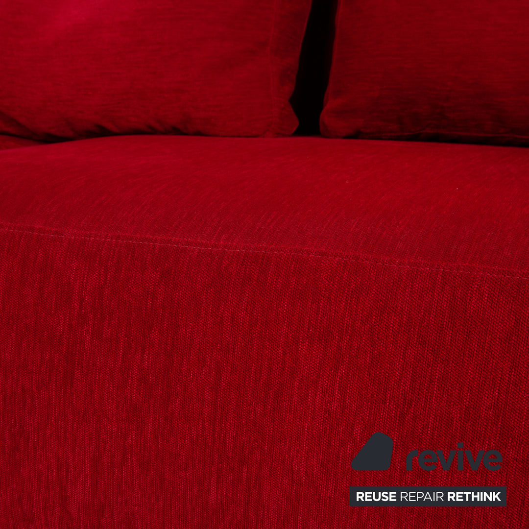 Brühl Stoff Ecksofa Rot Sofa Couch Recamiere links