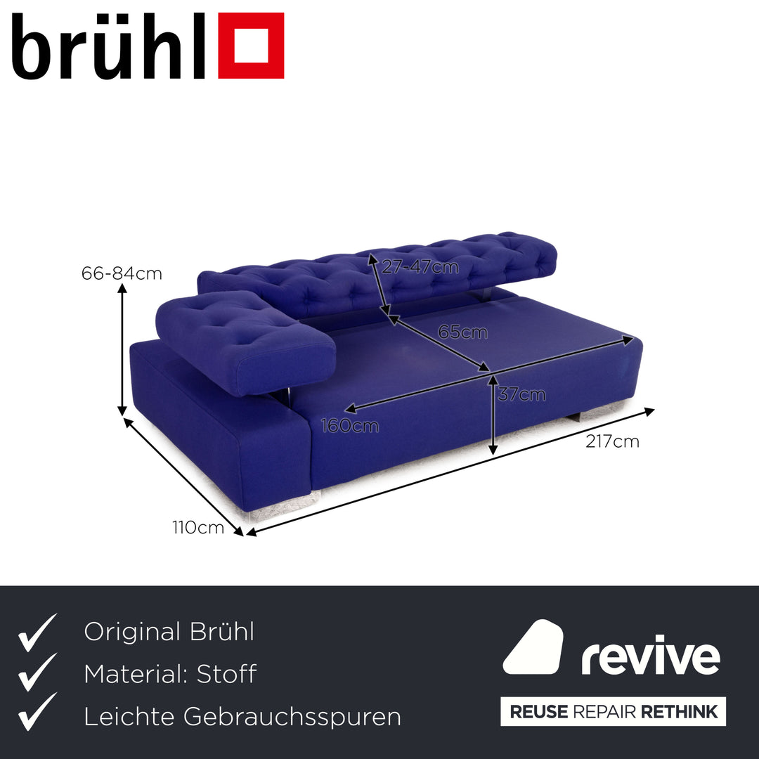 Brühl fabric lounger blue sofa couch function daybed