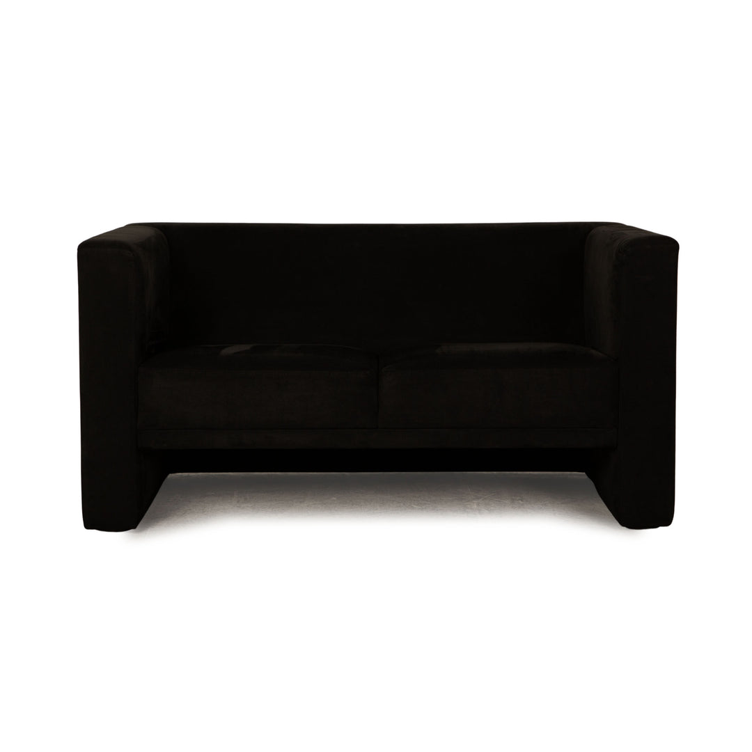 Brühl Visavis Alcantara Stoff Sofa Schwarz Zweisitzer Couch