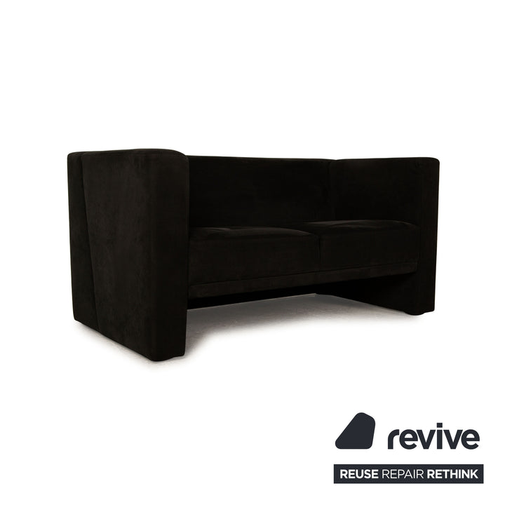 Brühl Visavis Alcantara Stoff Sofa Schwarz Zweisitzer Couch