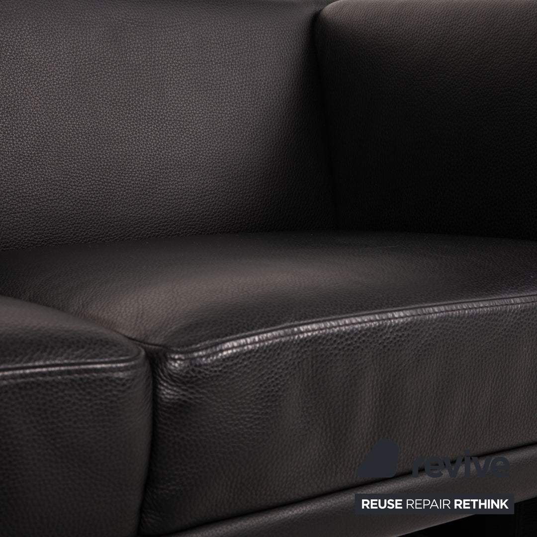 Brühl Visavis Leder Sofa Schwarz Zweisitzer Couch