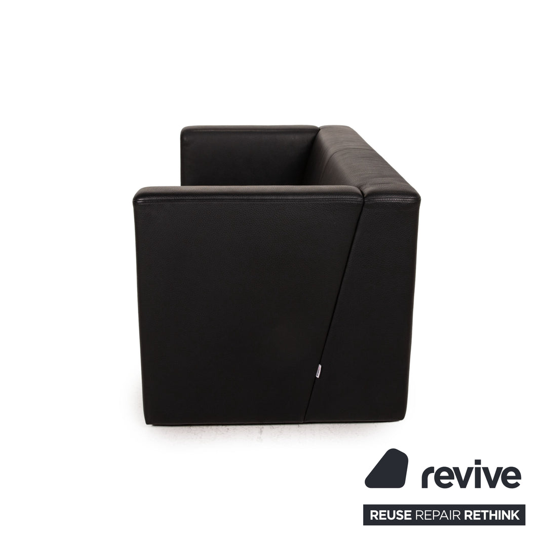 Brühl Visavis Leder Sofa Schwarz Zweisitzer Couch