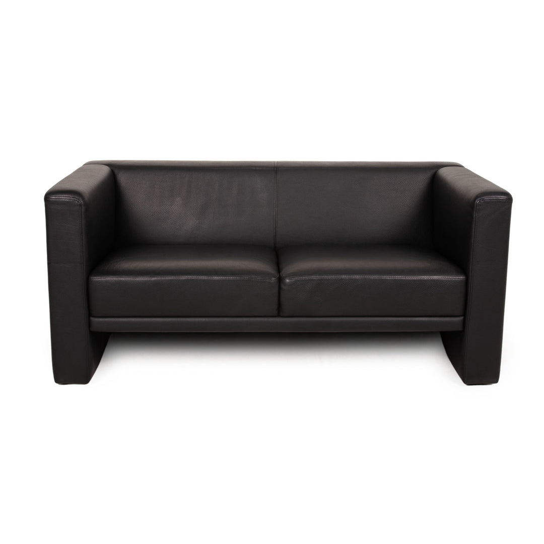 Brühl Visavis Leder Sofa Schwarz Zweisitzer Couch