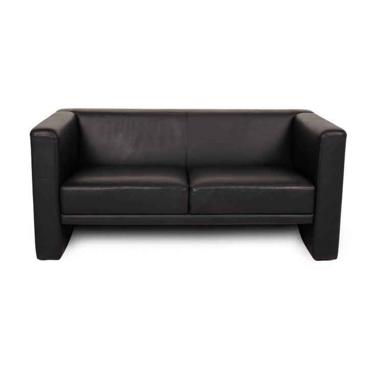 Brühl Visavis Leder Sofa Schwarz Zweisitzer Couch