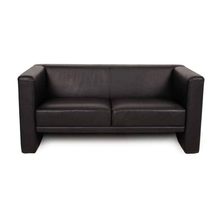 Brühl Visavis Leder Sofa Schwarz Zweisitzer Couch