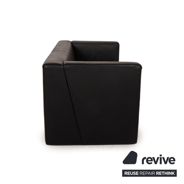 Brühl Visavis Leder Sofa Schwarz Zweisitzer Couch