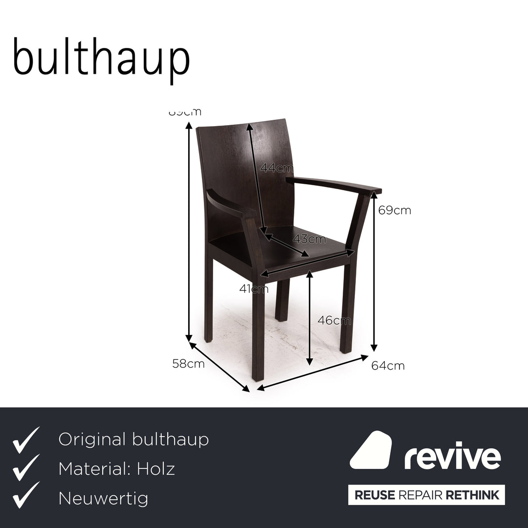 bulthaup nemus wood chair dark brown brown