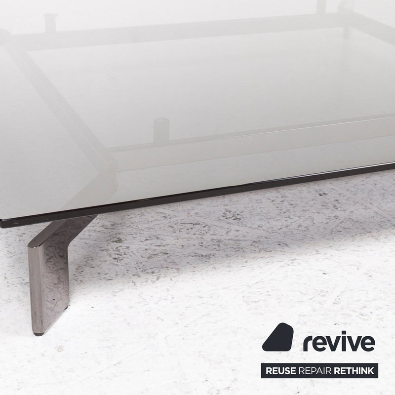 Busnelli Glas Couchtisch Anthrazit Tisch 