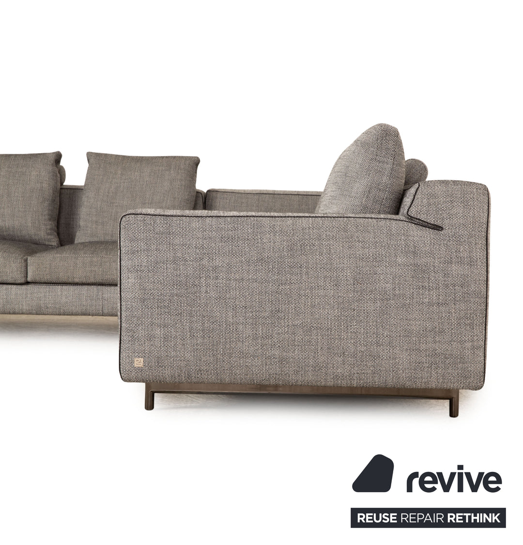 Busnelli Taylor Stoff Ecksofa Grau Recamiere Rechts Sofa Couch