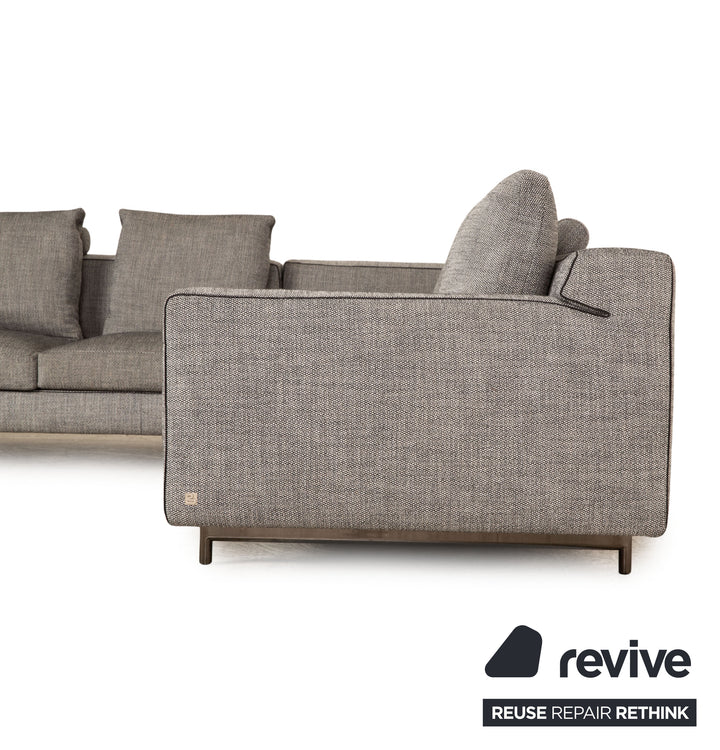 Busnelli Taylor Stoff Ecksofa Grau Recamiere Rechts Sofa Couch