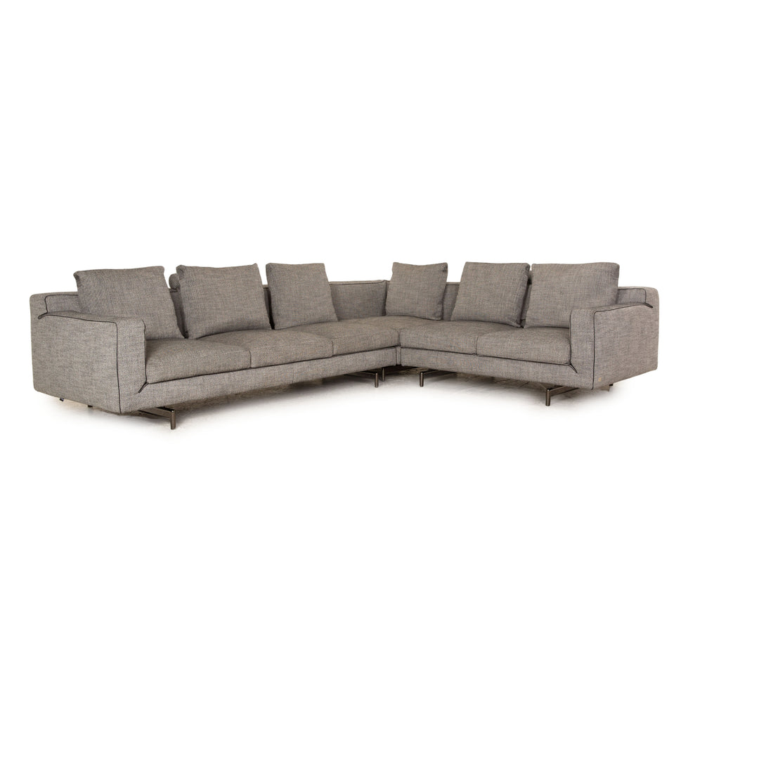 Busnelli Taylor Stoff Ecksofa Grau Recamiere Rechts Sofa Couch