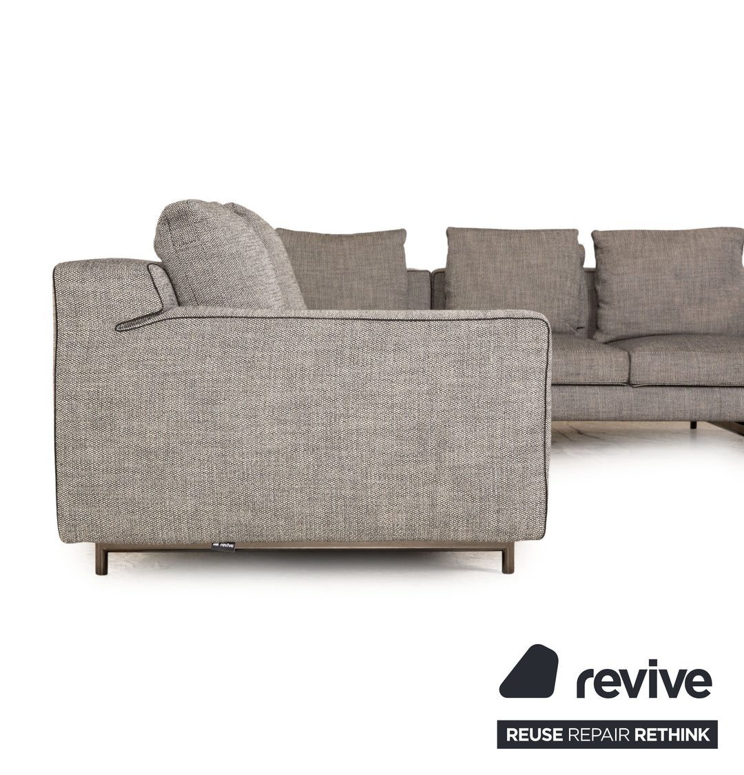 Busnelli Taylor Stoff Ecksofa Grau Recamiere Rechts Sofa Couch