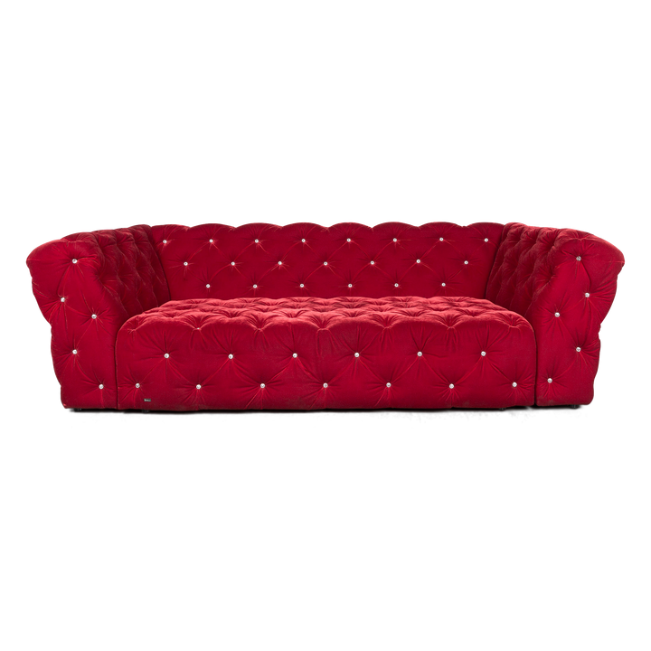 Bretz Marilyn Designer Velvet Sofa Red Four Seater #8022