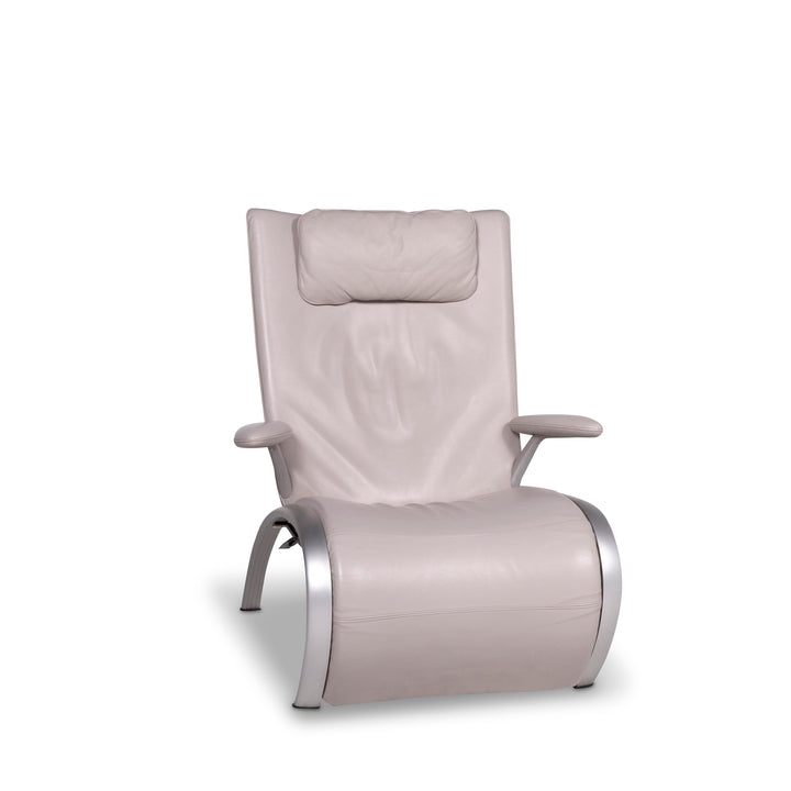 WK Wohnen leather lounger gray relax function #9564