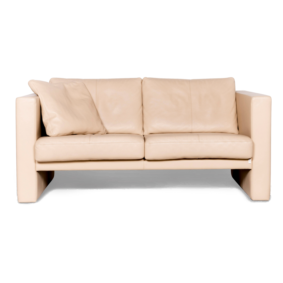 Erpo CL 100 Designer Leder Sofa Beige Echtleder Zweisitzer Couch #8142
