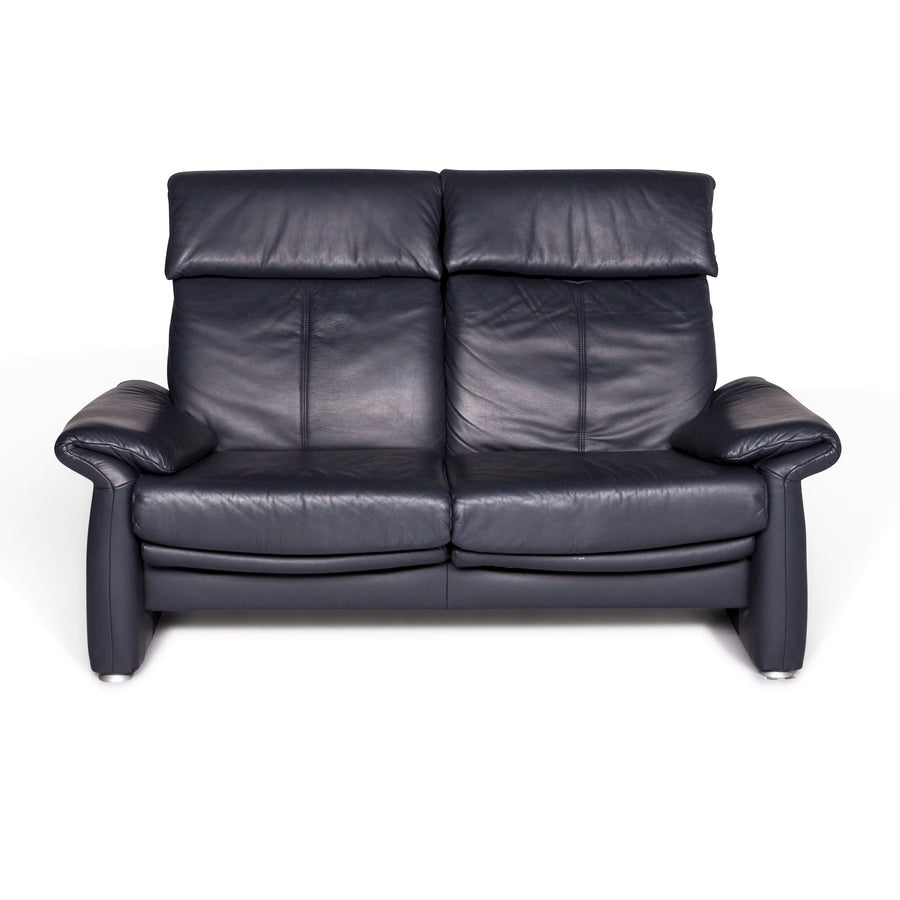 Laaus leather sofa blue two-seater couch #8869