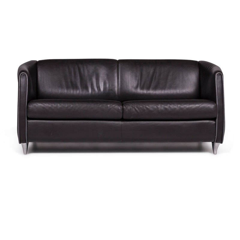 de Sede Leder Sofa Schwarz Zweisitzer Couch 