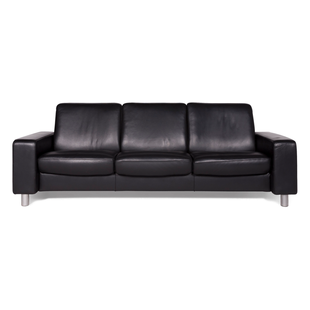 Stressless Designer Leder Sofa Schwarz Echtleder Dreisitzer Couch Funktion Relax #8460