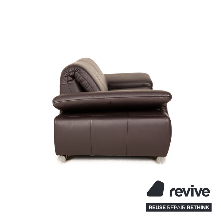 Casada Leder Zweisitzer Braun Sofa Couch manuelle Funktion