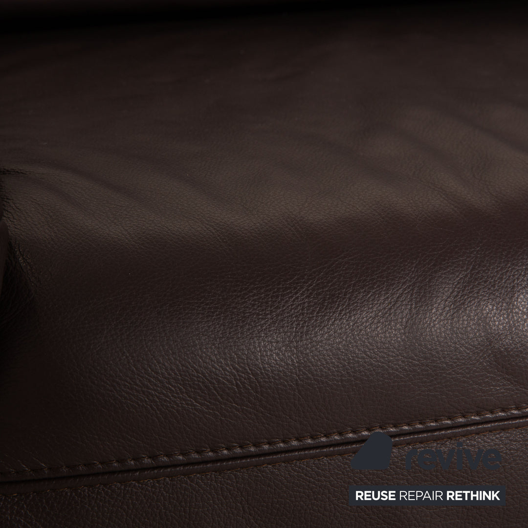 Casada Leder Zweisitzer Braun Sofa Couch manuelle Funktion