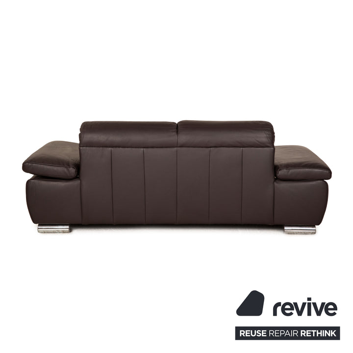 Casada Leder Zweisitzer Braun Sofa Couch manuelle Funktion