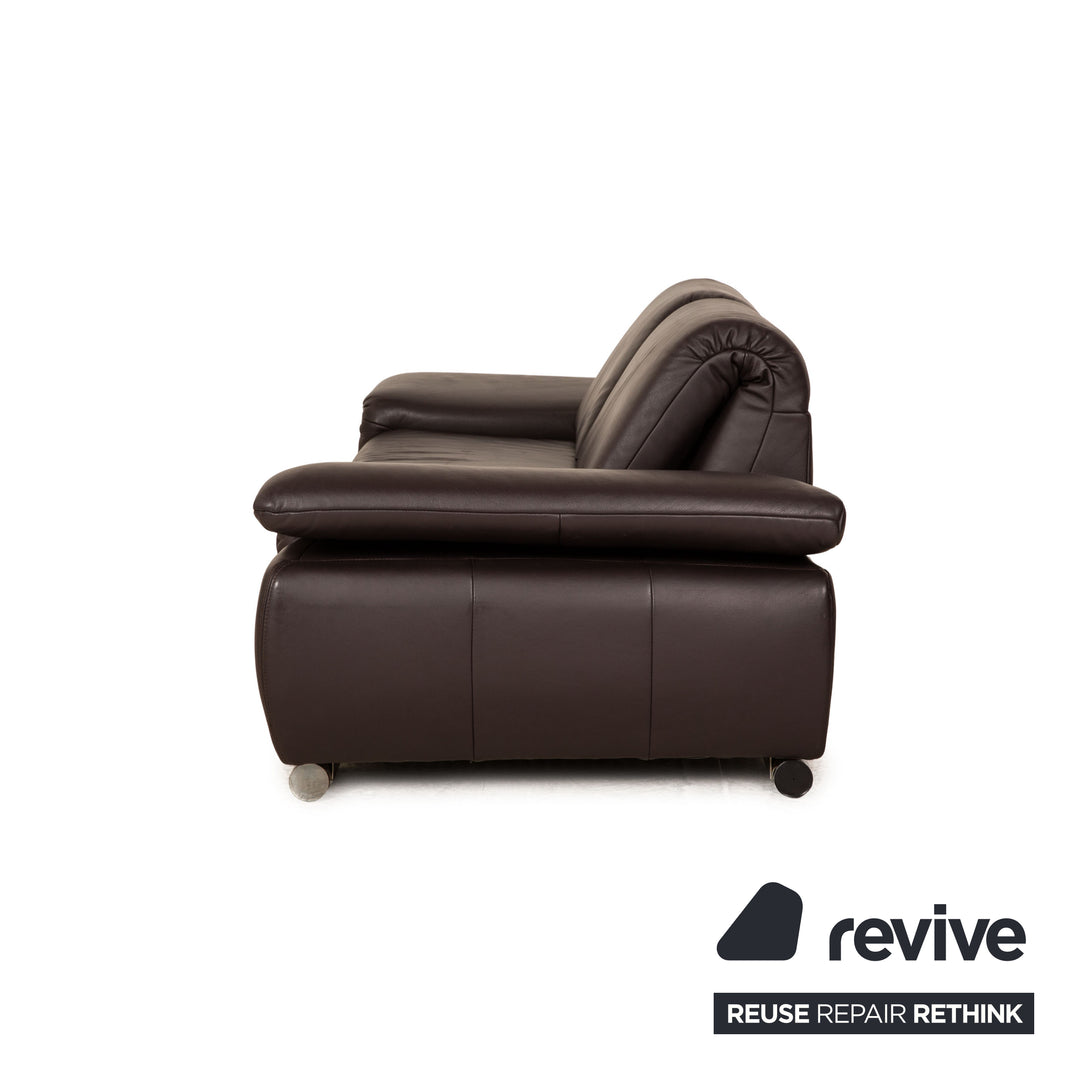 Casada Leder Zweisitzer Braun Sofa Couch manuelle Funktion