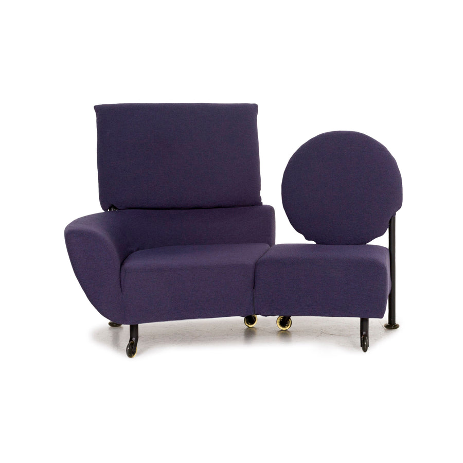Cassina 290 TopKapi fabric sofa purple two-seater function relax function lounger couch #12617