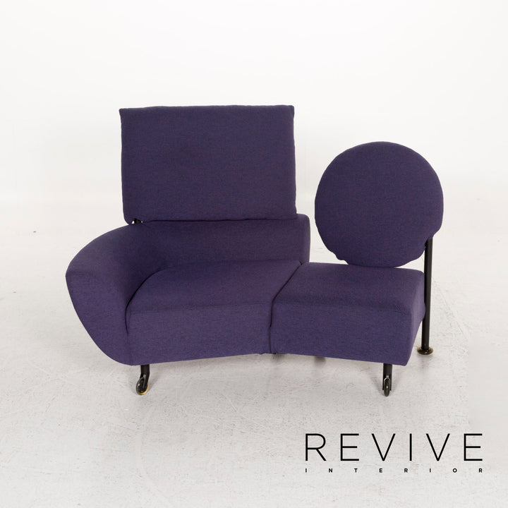 Cassina 290 TopKapi Stoff Sofa Violett Zweisitzer Funktion Relaxfunktion Liege Couch #12617