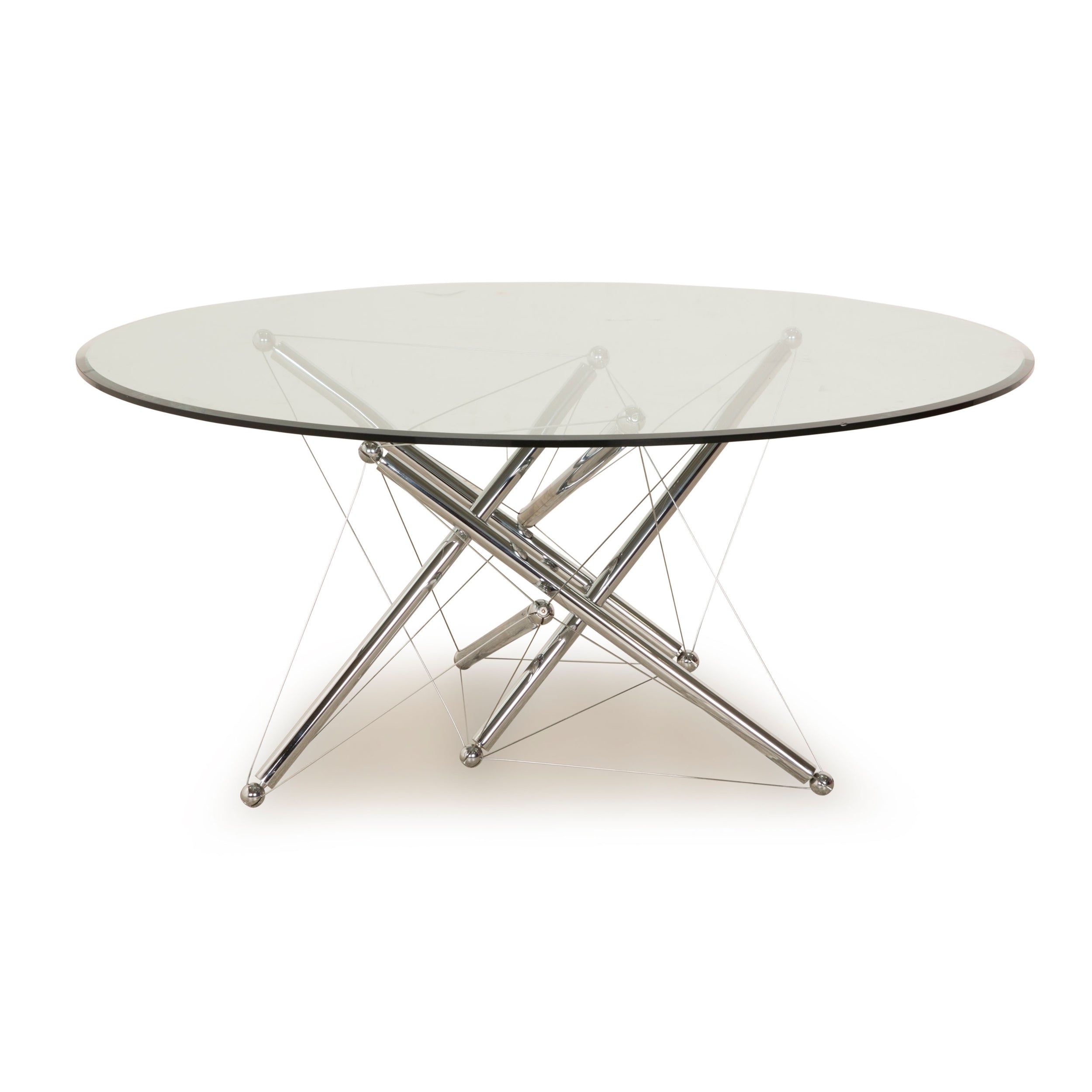 Cassina 714 glass coffee table silver