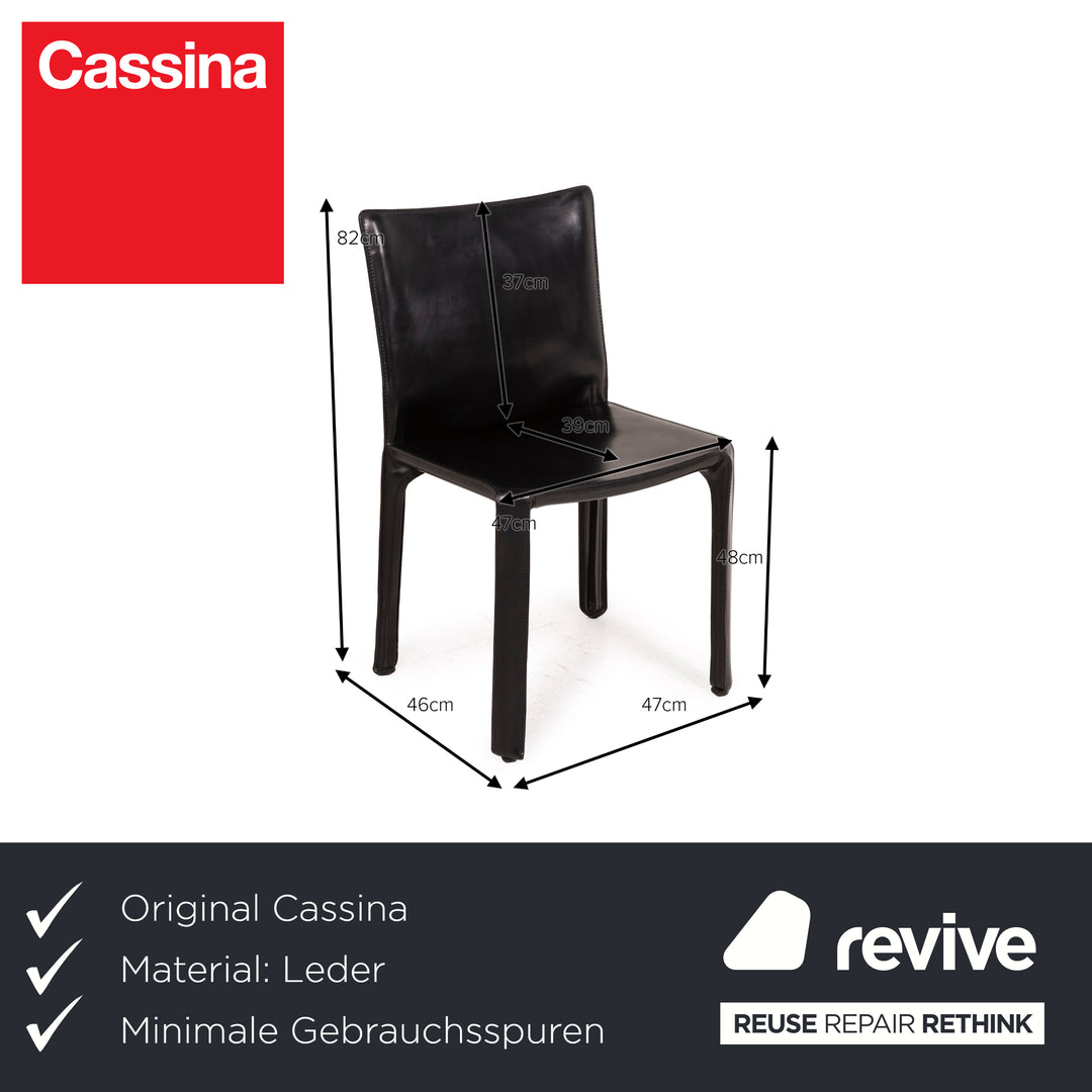 Cassina Cab 412 Leather Chair Black Dining Room