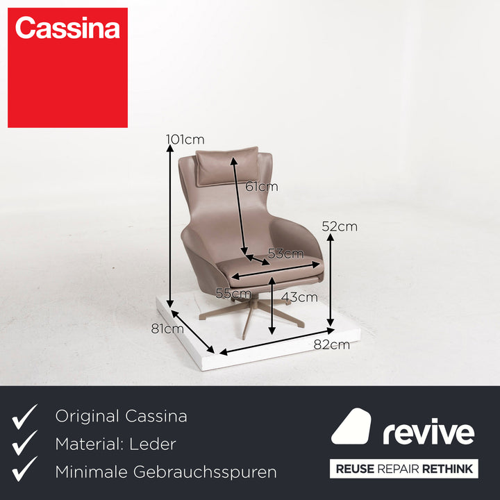 Cassina Cab 423 Leather Armchair Brown Gray Brown #13044