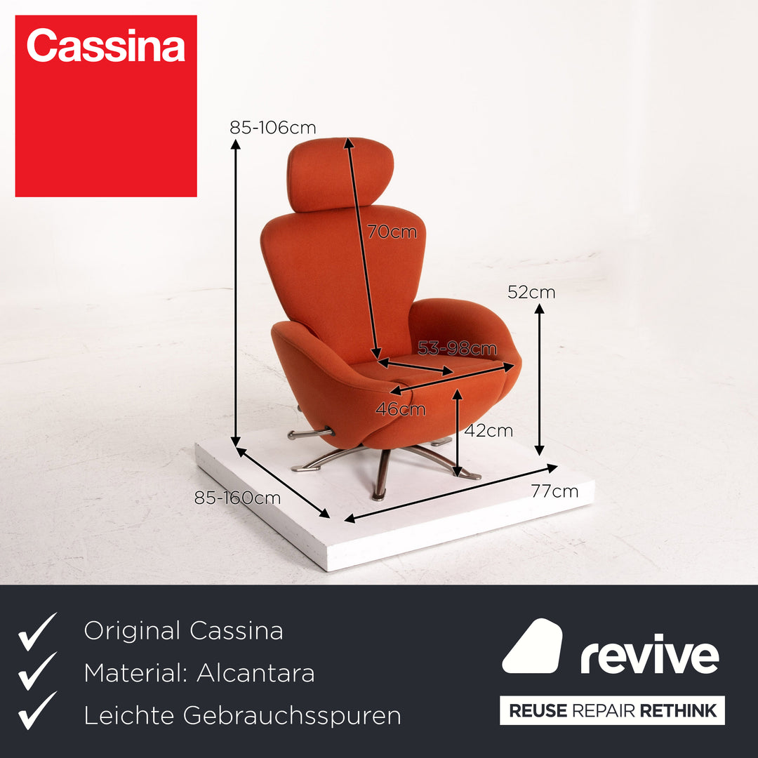 Cassina Dodo Alcantara Stoff Sessel Orange Terrakotta Relaxfunktion Funktion Relaxsessel #15546