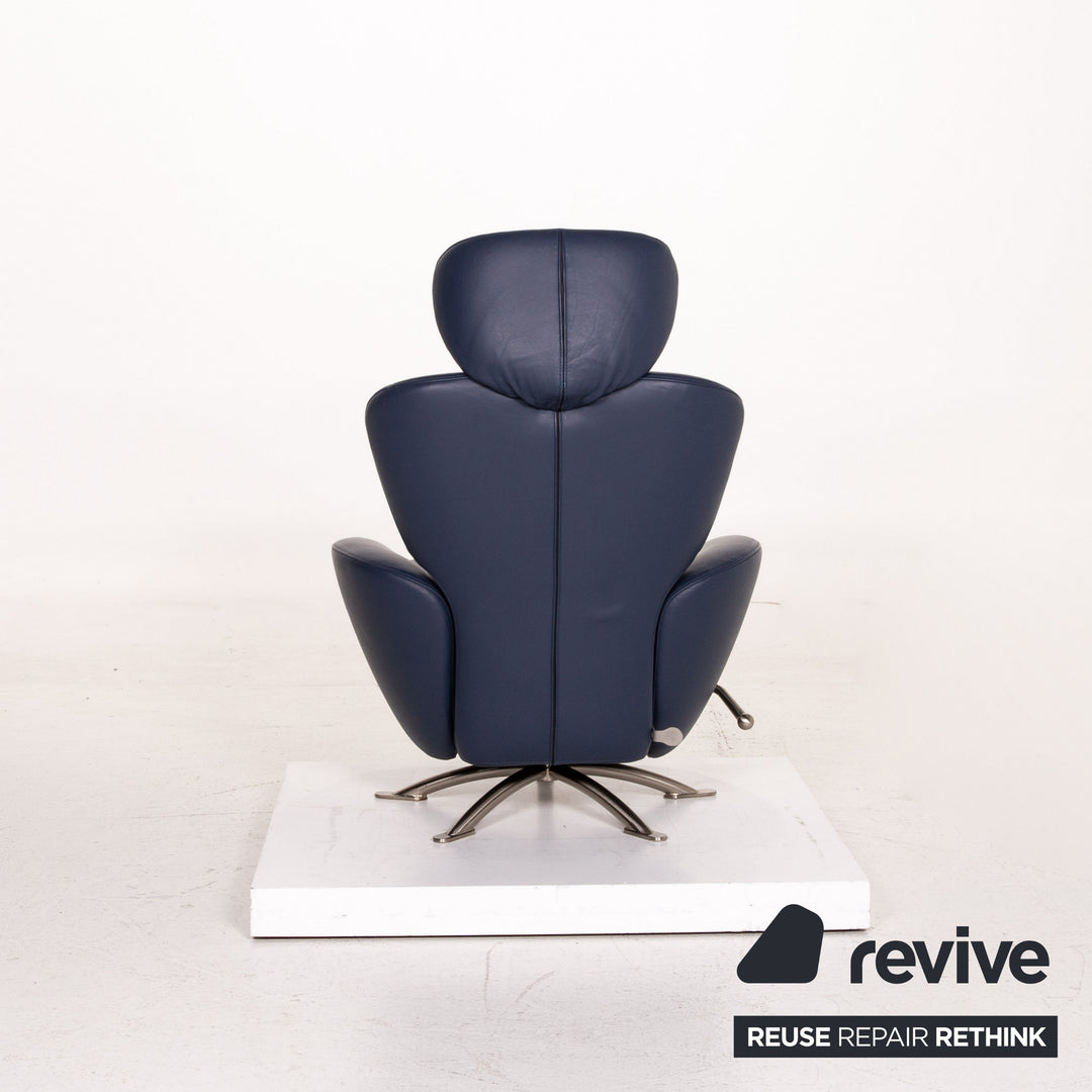 Cassina Dodo Leather Armchair Blue Dark Blue Relaxation Function Relaxation Armchair #15048