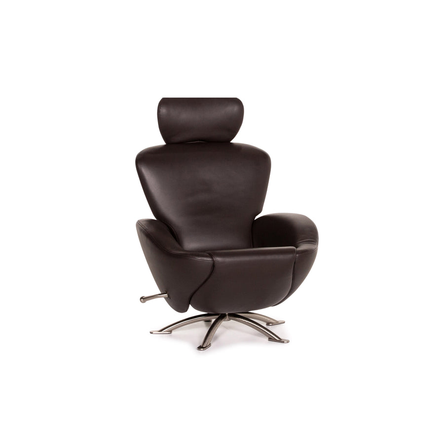 Cassina Dodo Leather Armchair Brown Dark Brown Relaxation Function Relaxation Armchair #14765