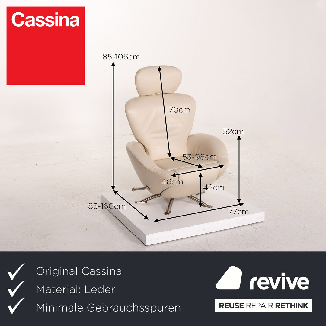 Cassina Dodo Leder Sessel Creme Relaxfunktion Funktion Relaxsessel Toshiyuki Kita #15242