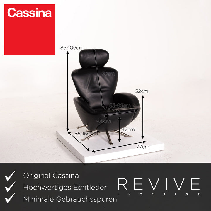 Cassina Dodo Leder Sessel Schwarz Relaxfunktion Funktion Relaxsessel #14761