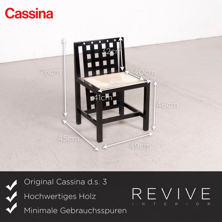 Cassina d.s. 1/d.s. 3 Holz Esstisch Garnitur Schwarz Stuhl Sessel Tisch #8379