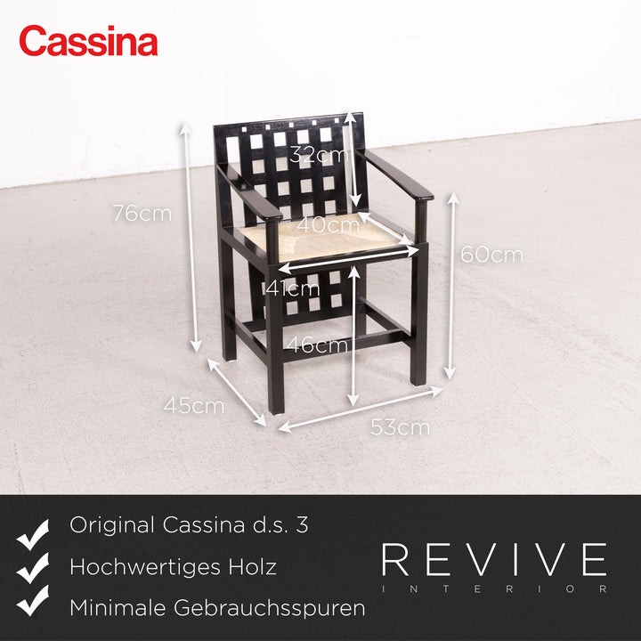 Cassina ds 1/ds 3 Wood Dining Table Set Black Chair Armchair Table #8379