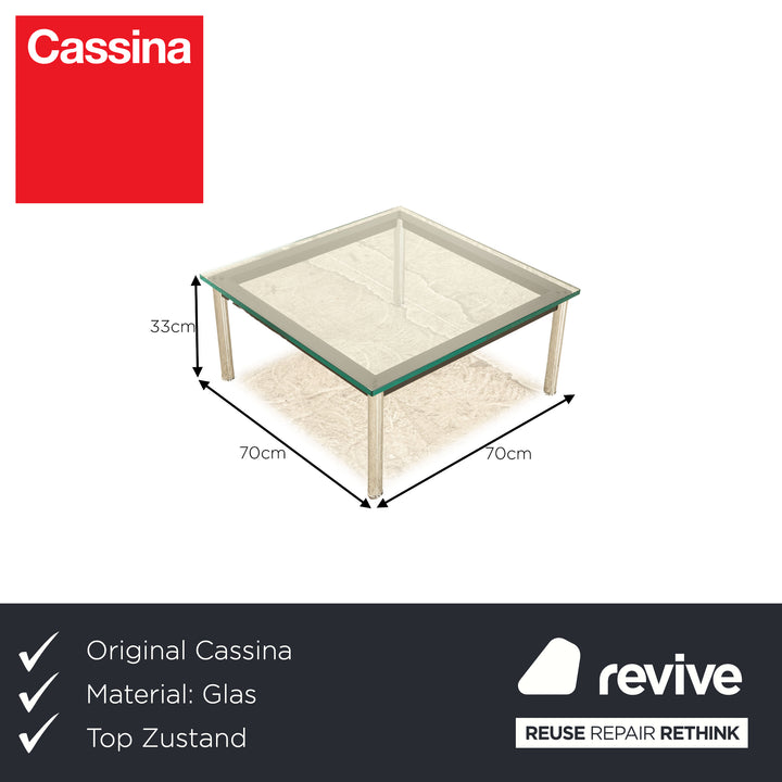 Cassina LC 10-P Glas Couchtisch Silber Schwarz