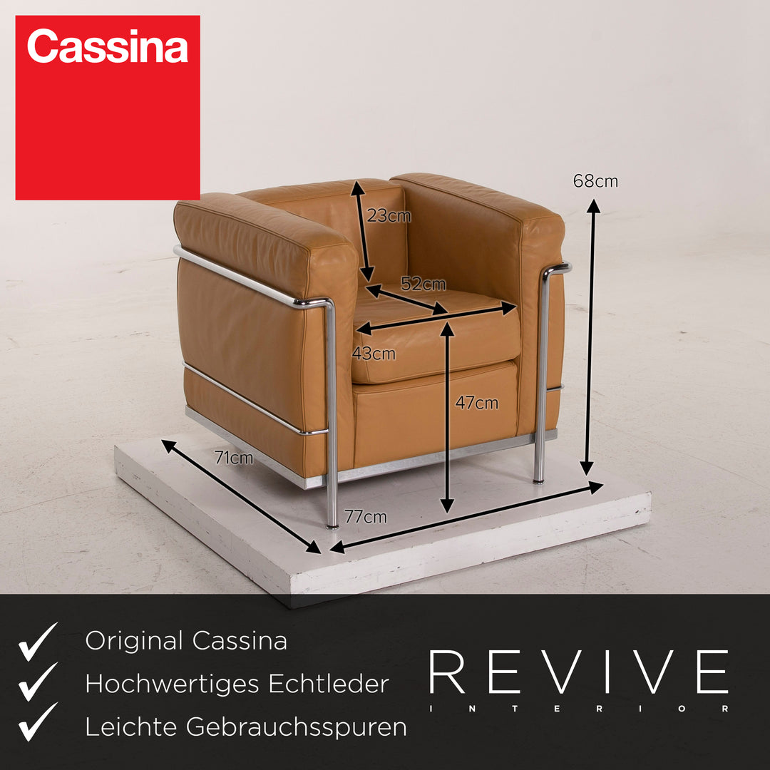Cassina Le Corbusier LC 2 Leder Sessel Cognac #15413