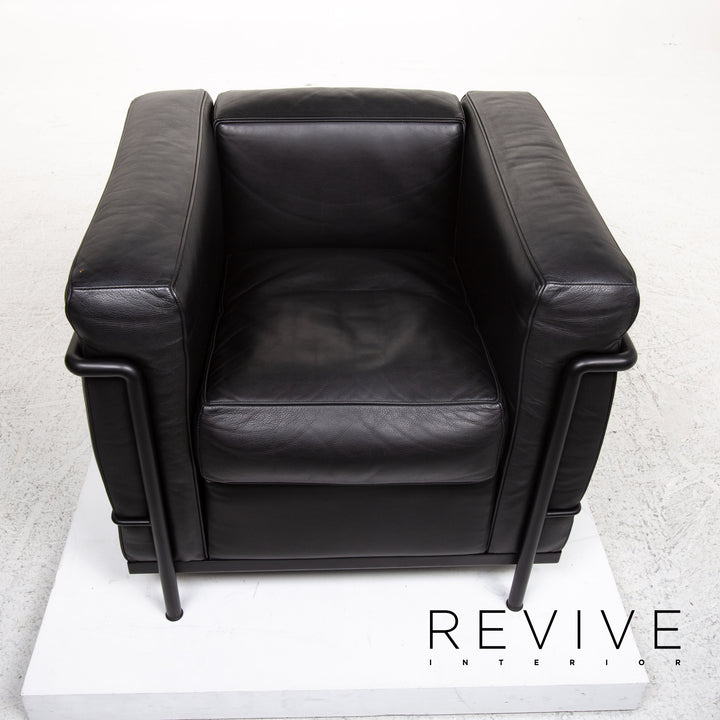 Cassina Le Corbusier LC 2 Leather Armchair Black #13499