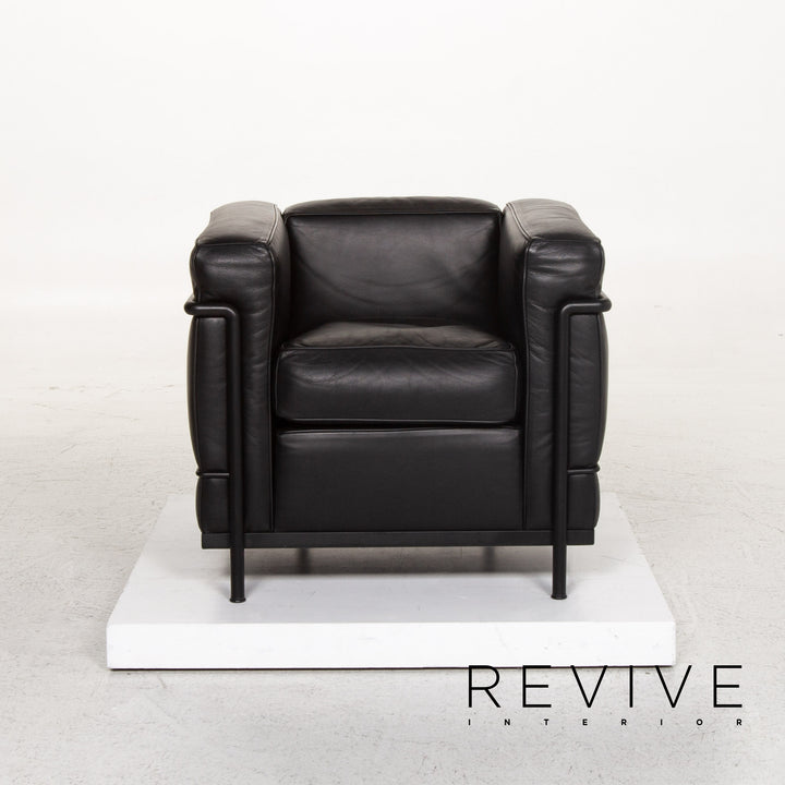 Cassina Le Corbusier LC 2 Leather Armchair Black #13499