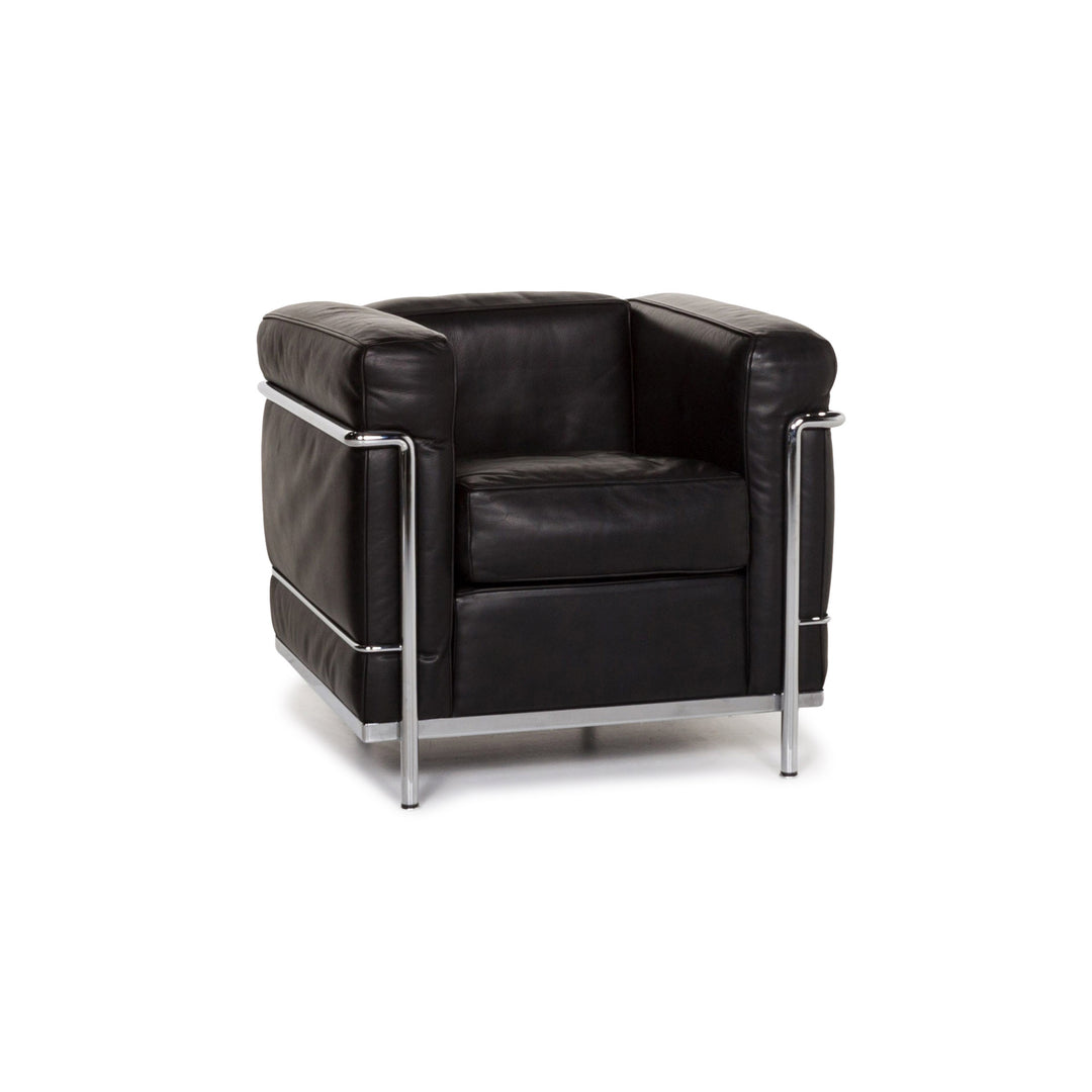 Cassina Le Corbusier LC 2 Leder Sessel Schwarz #13510