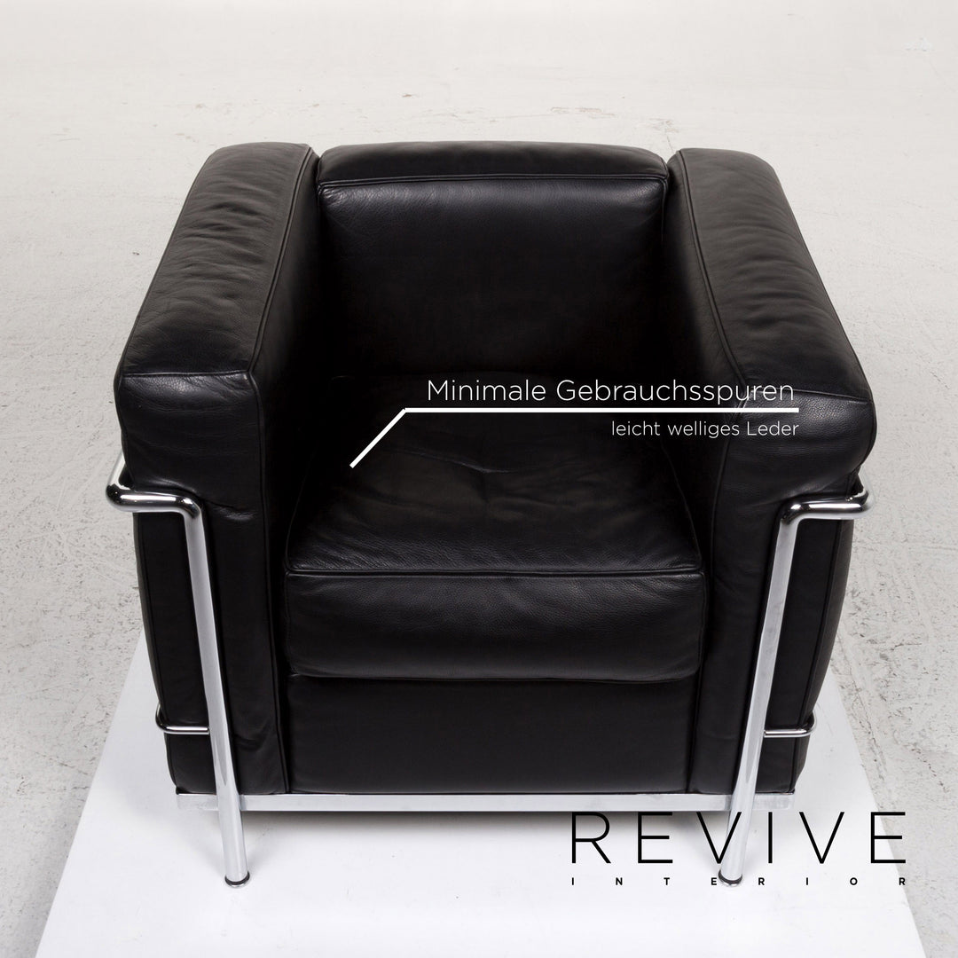 Cassina Le Corbusier LC 2 Leather Armchair Black #13510