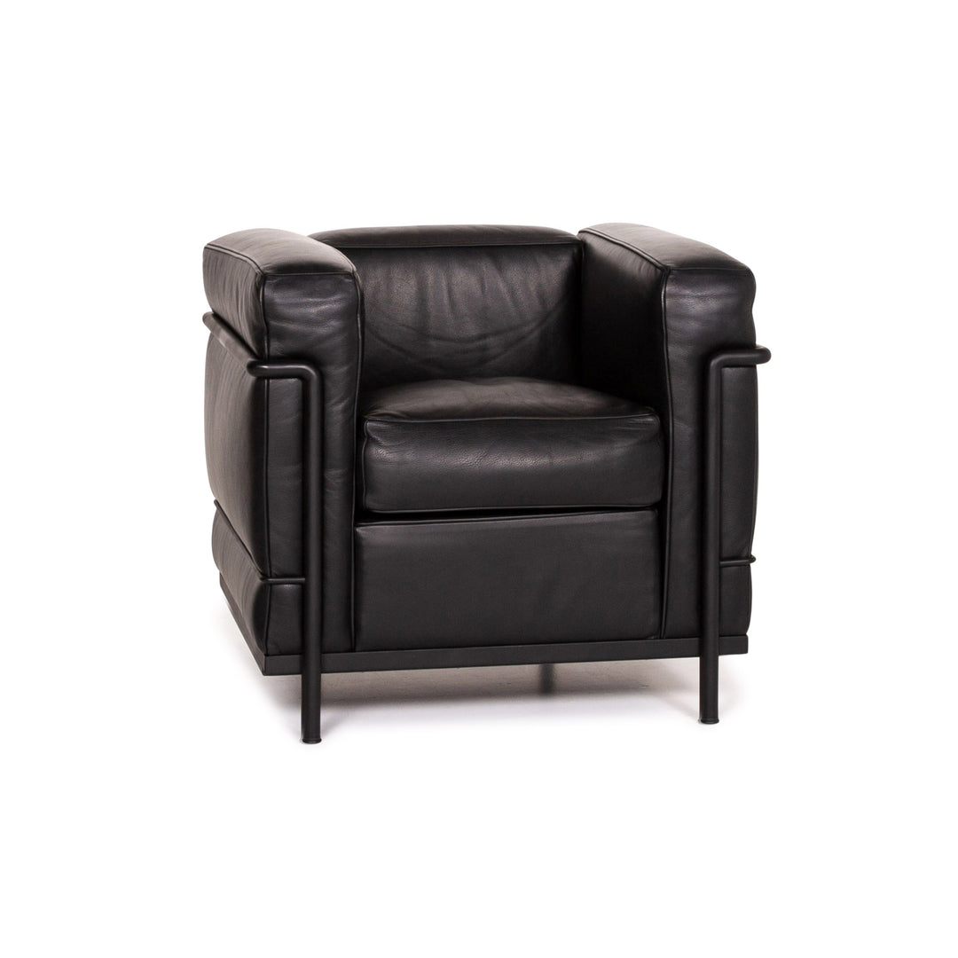 Cassina Le Corbusier LC 2 Leder Sessel Schwarz #14440