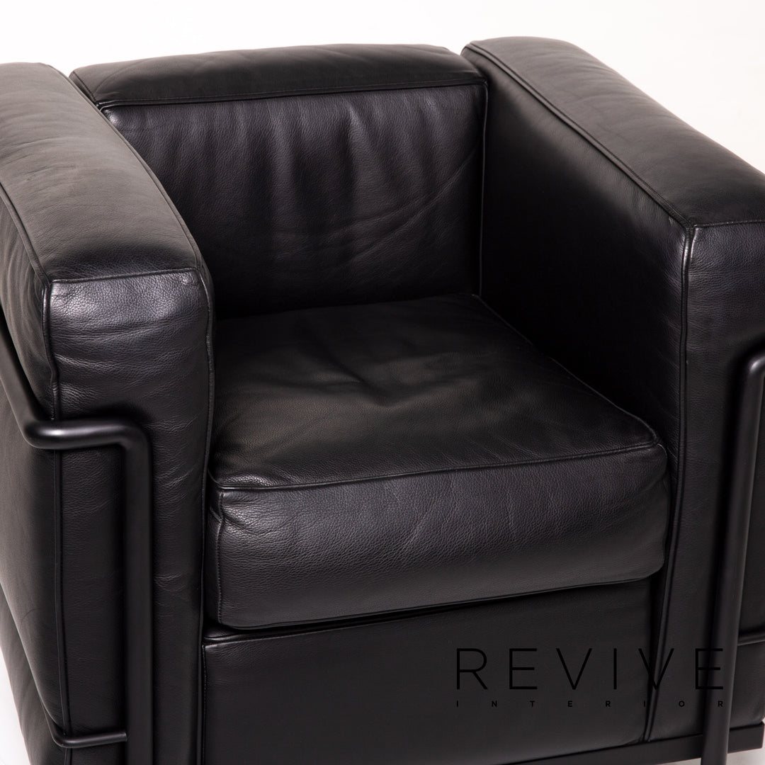 Cassina Le Corbusier LC 2 Leather Armchair Black #14440