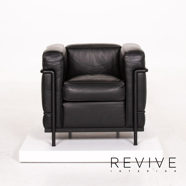 Cassina Le Corbusier LC 2 Leather Armchair Black #14440